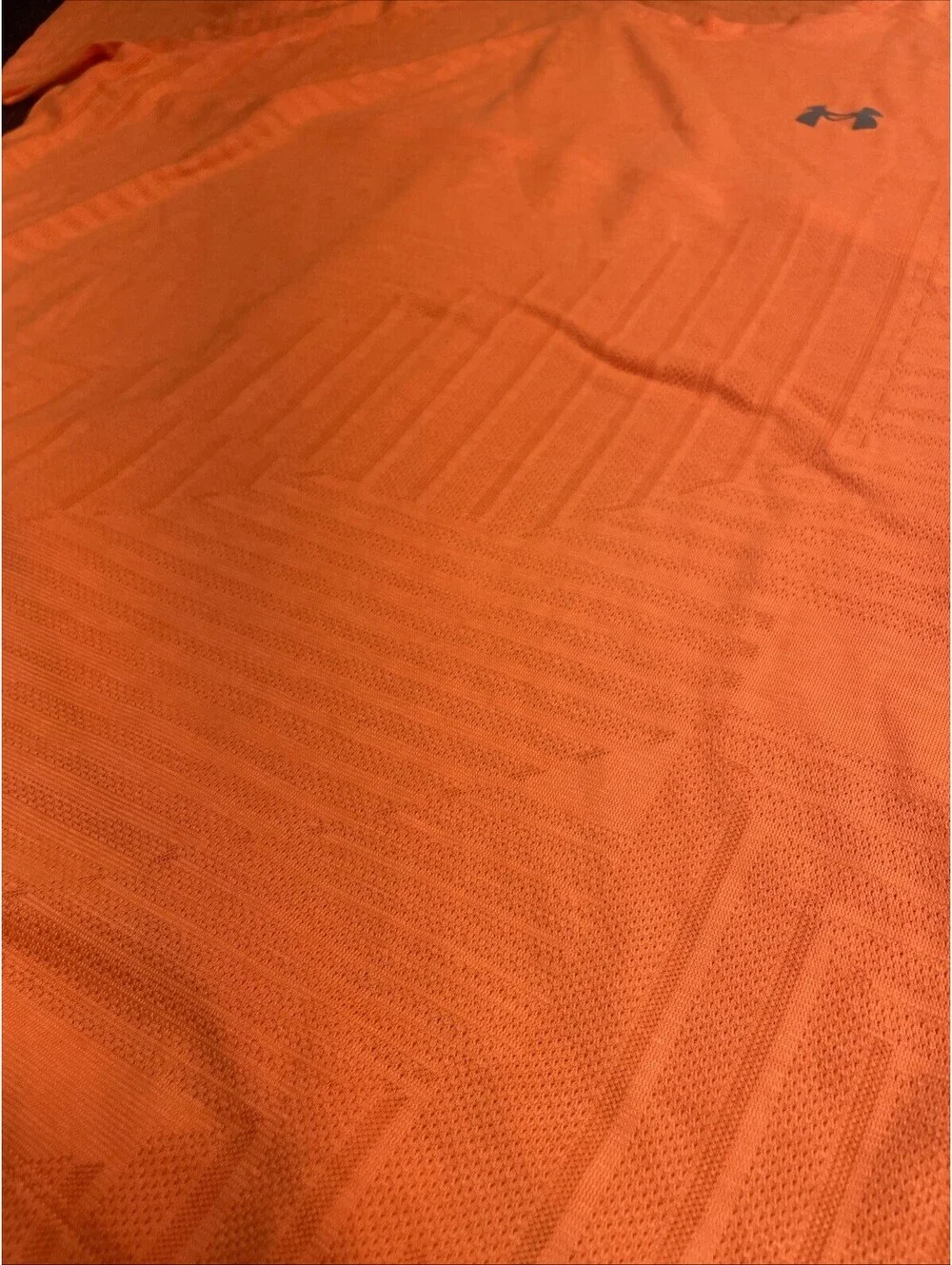 Under Armour Fitted Run Shirt Mens XXL Orange Performance Light Breathable Rare
